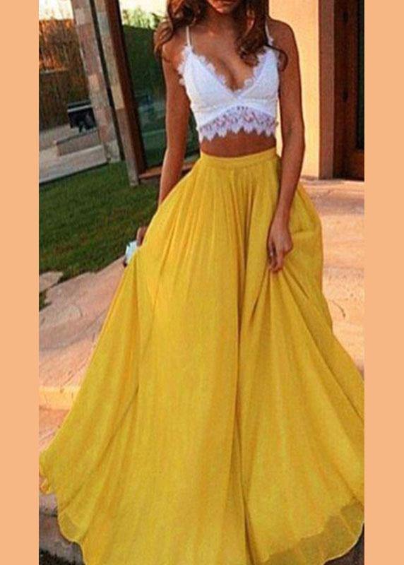 Lace Bralette Chiffon Maxi Two Piece Set 5
