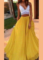 Lace Bralette Chiffon Maxi Two Piece Set 5