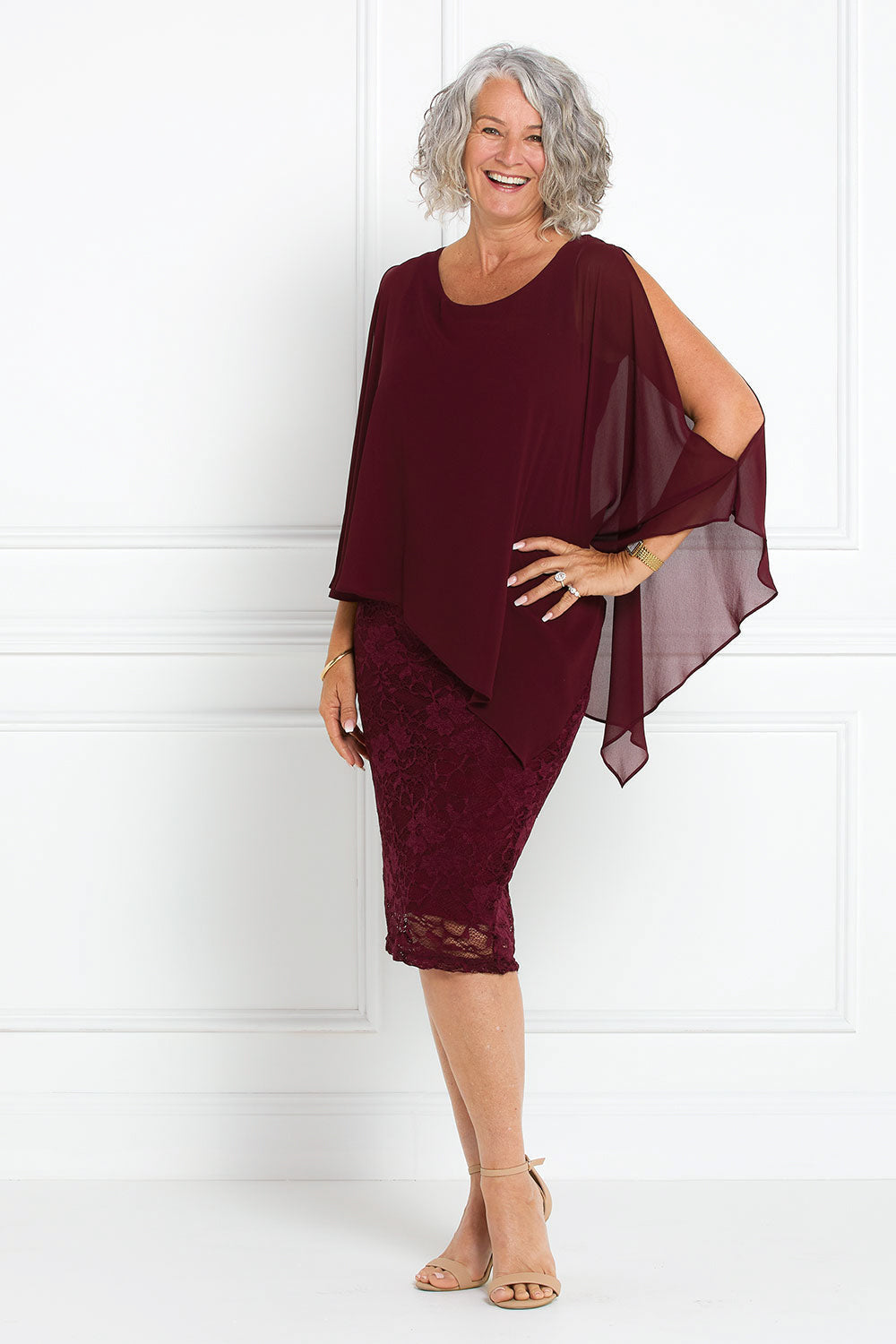 Abigail Dress - Wine