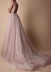 Classy V Neck Floral Tulle Spaghetti Strap Dress Summer 2