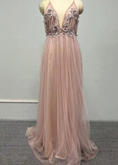 Classy V Neck Floral Tulle Spaghetti Strap Dress Summer 5