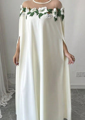 Classy White Tulle Patchwork Floral Maxi Dresses Spring