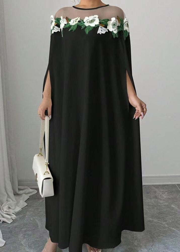 Classy White Tulle Patchwork Floral Maxi Dresses Spring 2