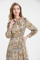 Summer Clearance Sale Printed Acetate Satin Fabric Maxi Dress - View 2