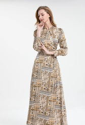Summer Clearance Sale Printed Acetate Satin Fabric Maxi Dress - View 3