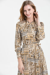 Summer Clearance Sale Printed Acetate Satin Fabric Maxi Dress - View 4