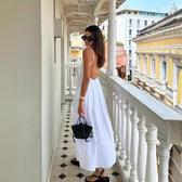 Backless V-Neck Spaghetti Strap Maxi Dress 2