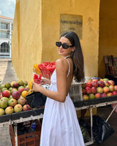 Backless V-Neck Spaghetti Strap Maxi Dress 5