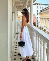 Backless V-Neck Spaghetti Strap Maxi Dress 7