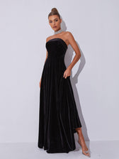 Colleen Velvet Strapless Maxi Dress 3