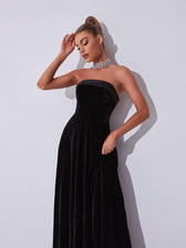 Colleen Velvet Strapless Maxi Dress 5