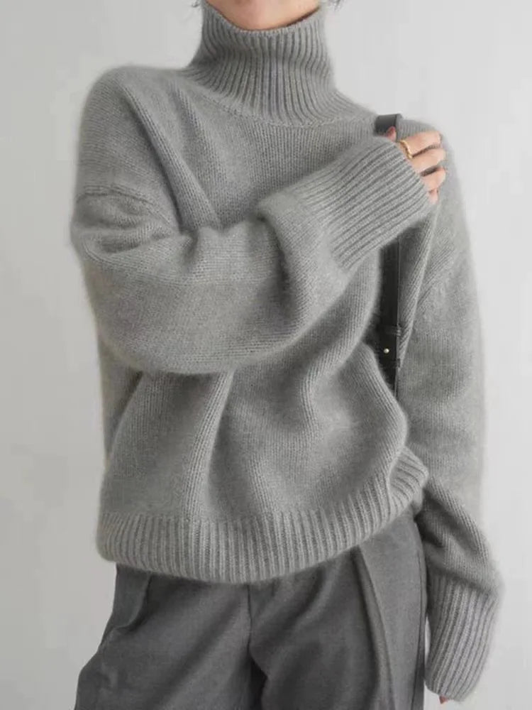 Turtleneck Long Sleeve Oversized Knit Sweater