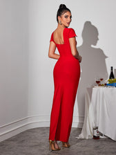 Rhinestone Bandage Maxi Dress - View 6