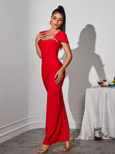 Rhinestone Bandage Maxi Dress - View 4