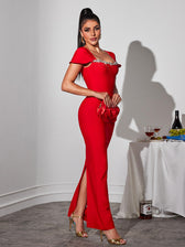 Rhinestone Bandage Maxi Dress - View 5