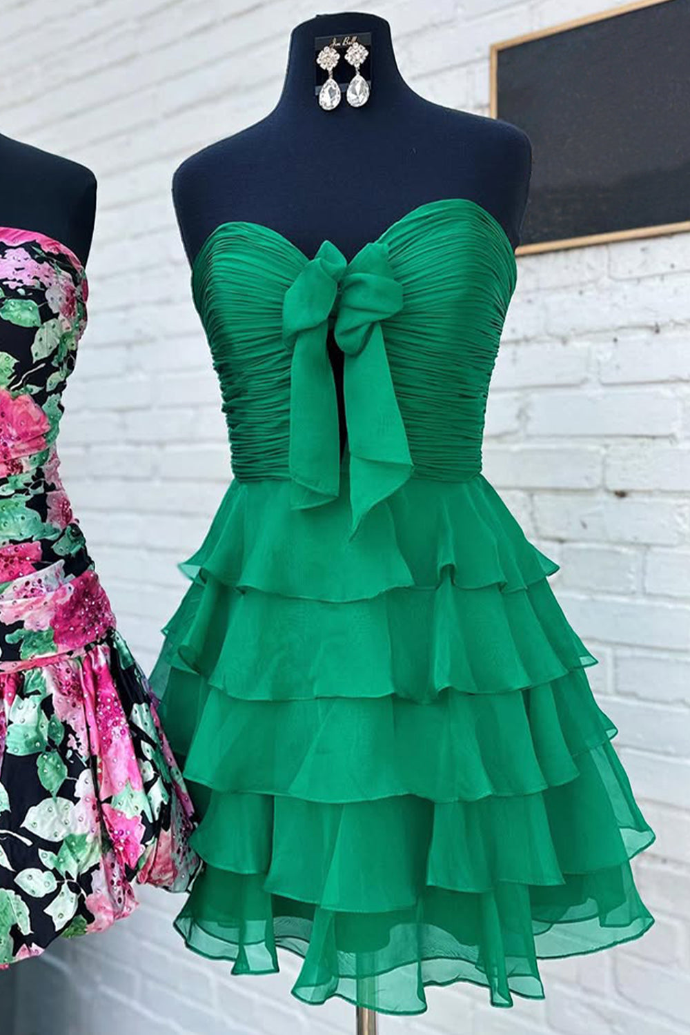 Cute A Line Sweetheart Green Short Homecoming Dress with Ruffles