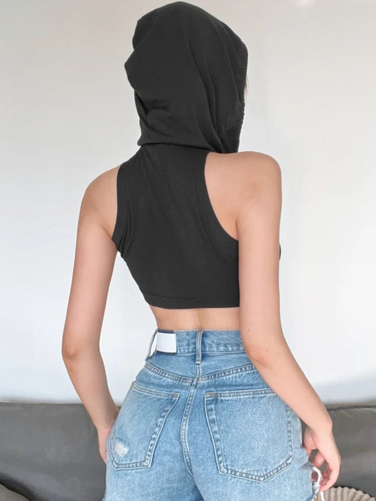 Cyberpunk Hooded Crop Top