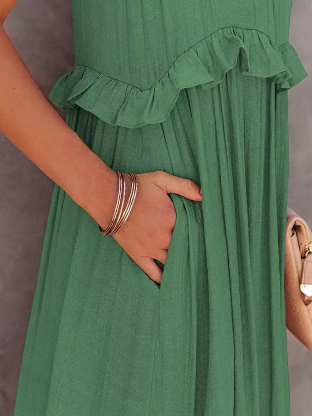 Halter Neck Sleeveless Tiered Ruffle Maxi Dress 19