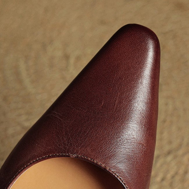 Pointed Toe Slingback Block Heel Pumps