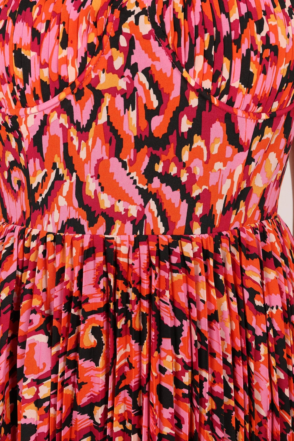Achanti Pleated Maxi Dress - Pink Multi