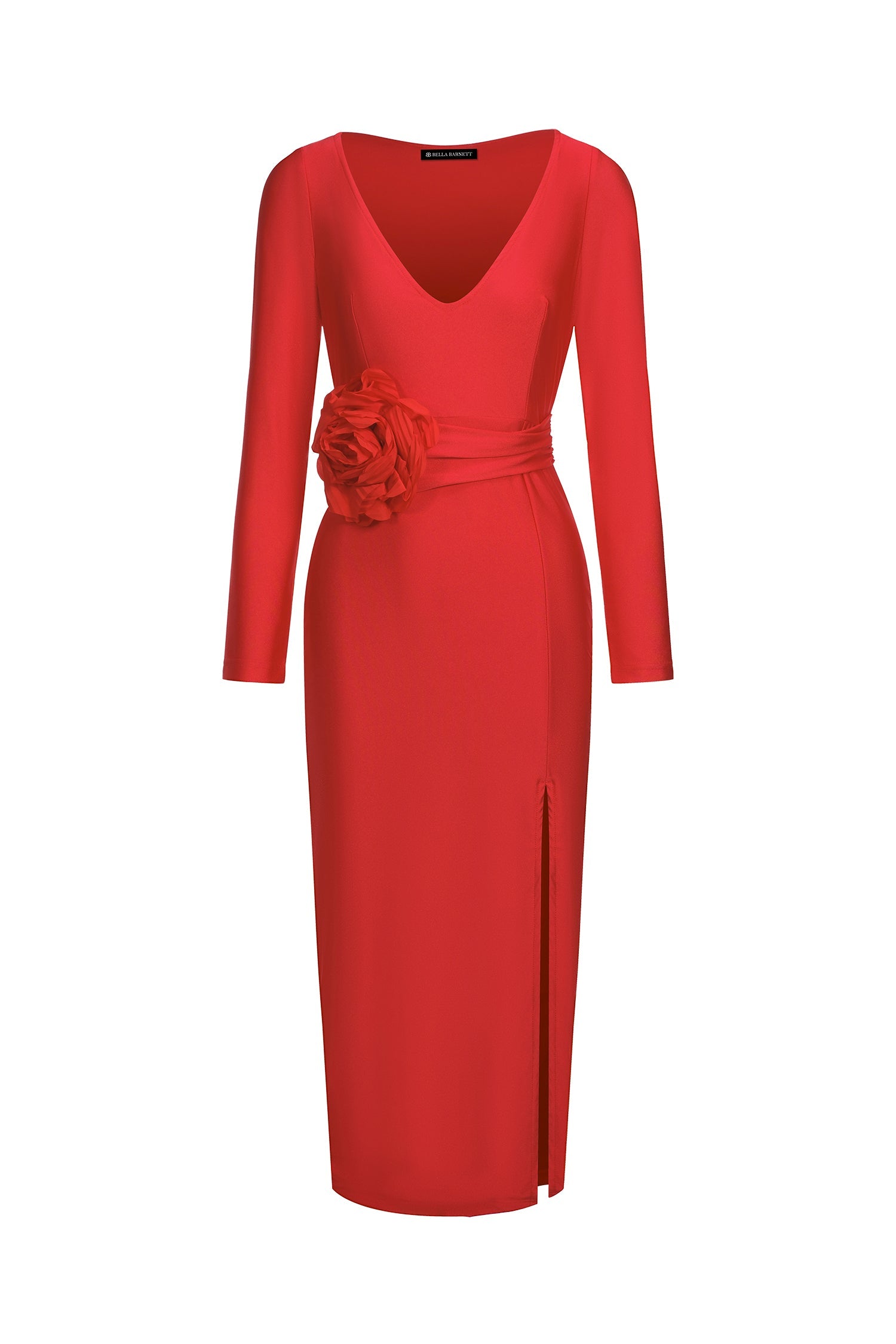 V Neck Midi Dress