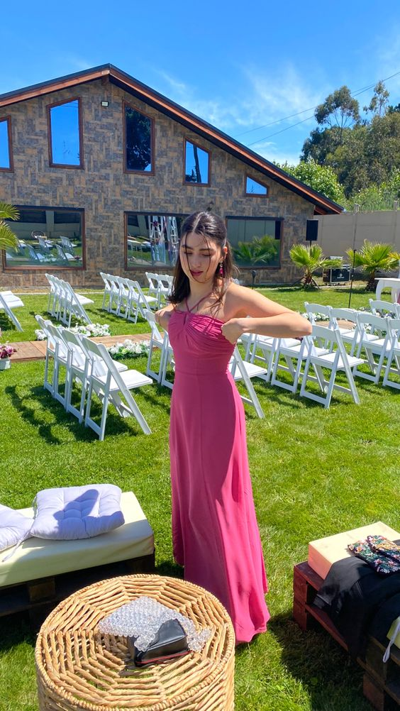 Simple Pink Long Prom Dress,Senior Prom Gown cc1072