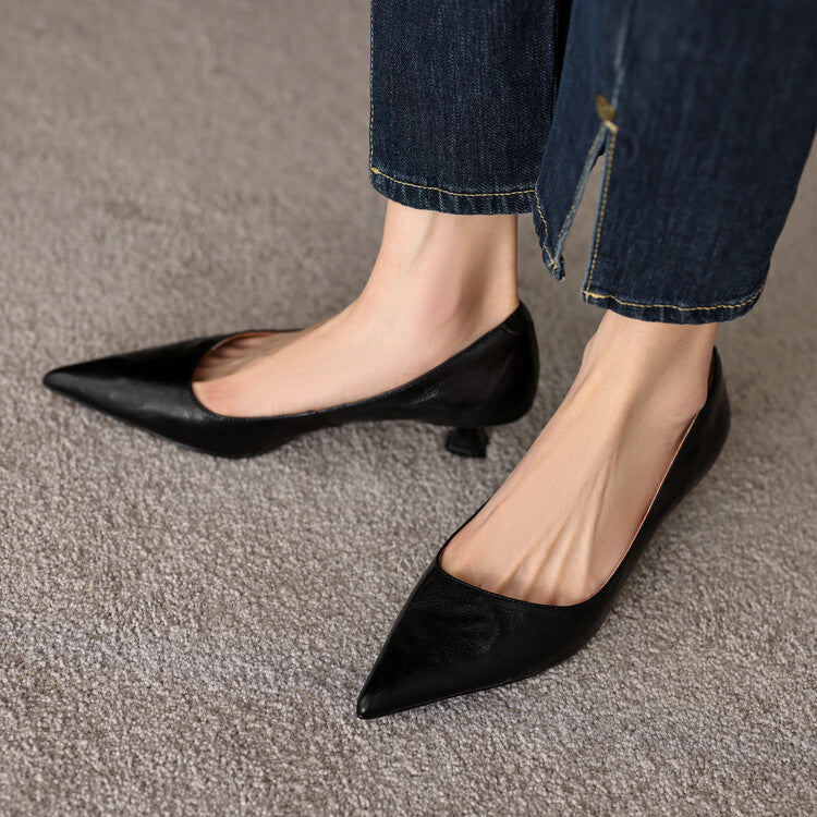Pointed Toe Kitten Heel Pumps
