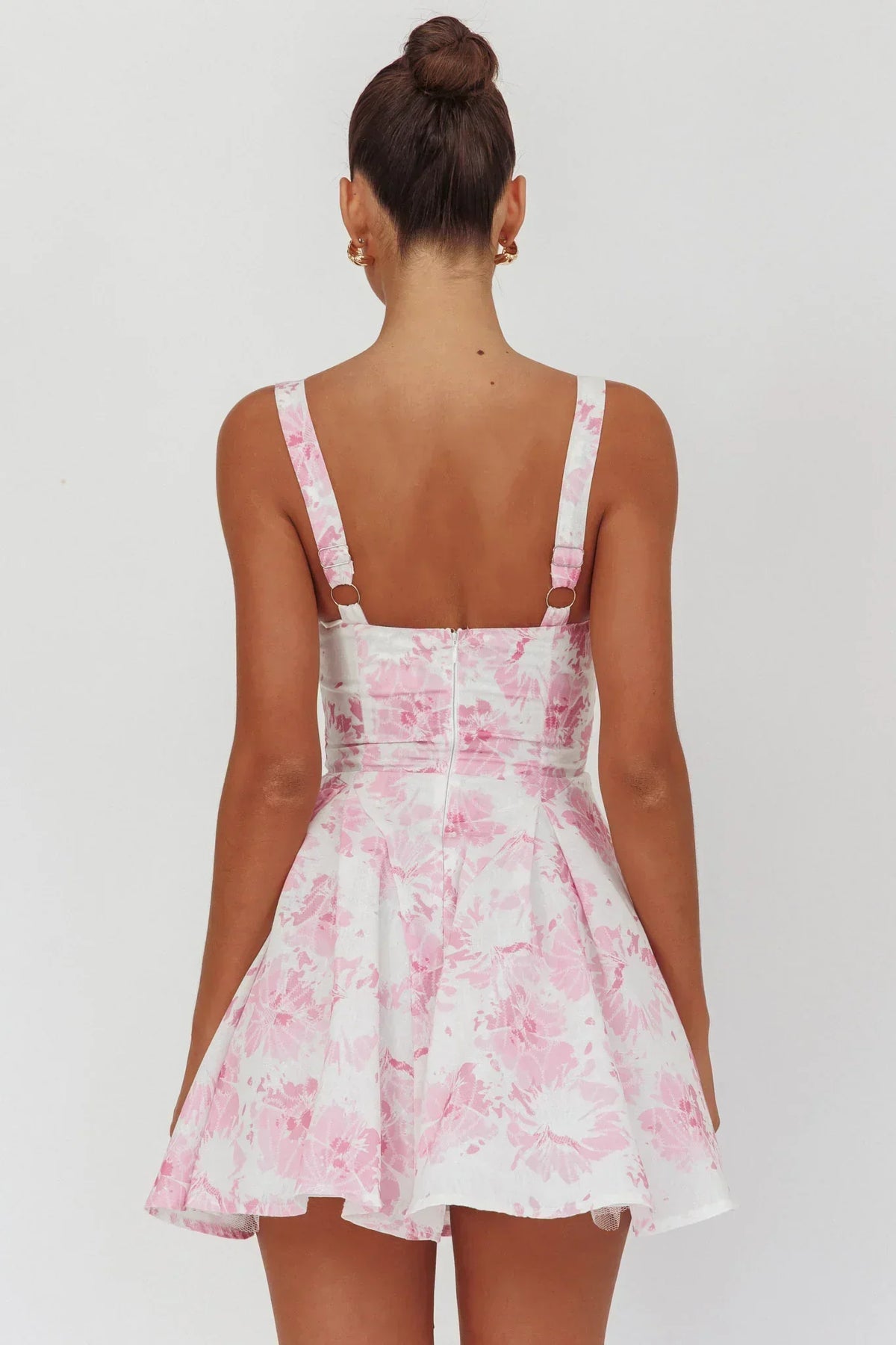 Floral Print Sweetheart Neck Sleeveless Fit and Flare Mini Dress 2