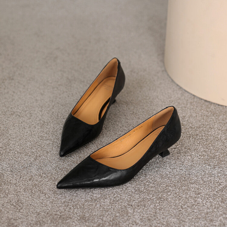 Pointed Toe Kitten Heel Pumps