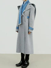 Woolen Removable Contrast Overcoat