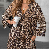 V-Neck Long Sleeve Bohemian Print Mini Dress 6