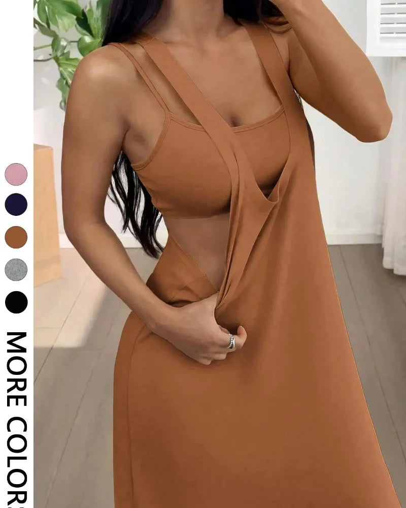 Ribbed Knit Tank Bodycon Two Piece Maxi Set 3