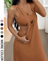 Ribbed Knit Tank Bodycon Two Piece Maxi Set 3