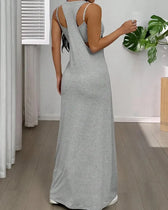 Ribbed Knit Tank Bodycon Two Piece Maxi Set 9