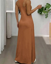 Ribbed Knit Tank Bodycon Two Piece Maxi Set 7