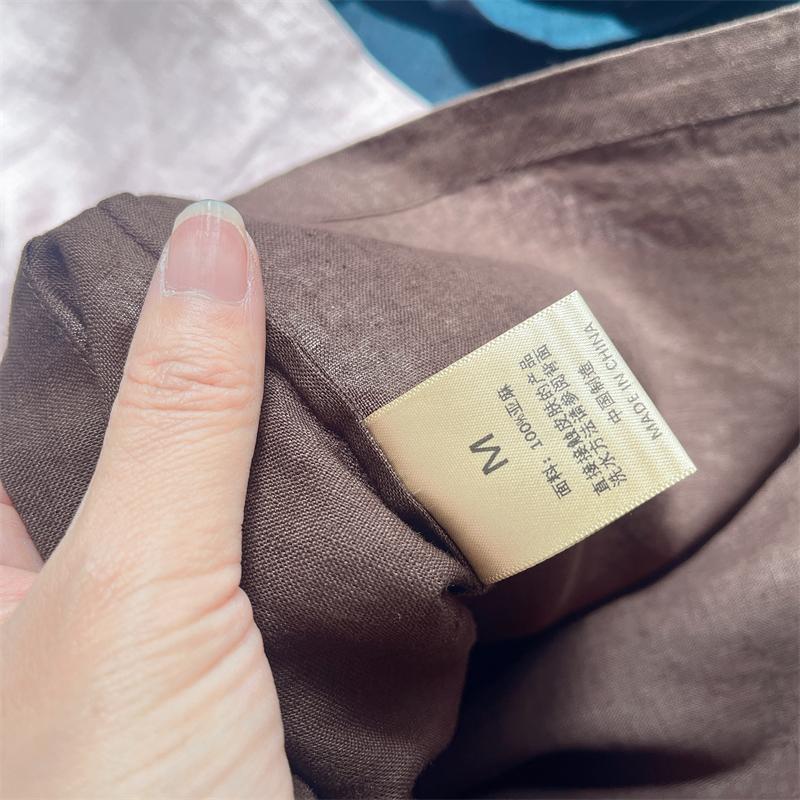 Short Sleeve Linen Shift Mini Dress Summer 4