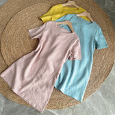 Short Sleeve Linen Shift Mini Dress Summer 5