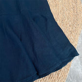 V-Neck Puff Sleeve Ruffle Hem Linen Midi Dress 9