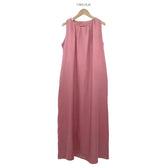 Round Neck Sleeveless Pleated Swing Maxi Dress Summer 5