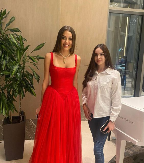 Elegant Red Straps A-line Prom Dress,A-line Prom Gown  cc1018