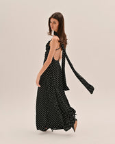 Polka Dot Sweetheart Spaghetti Strap Midi Dress 6