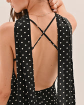 Polka Dot Sweetheart Spaghetti Strap Midi Dress 4