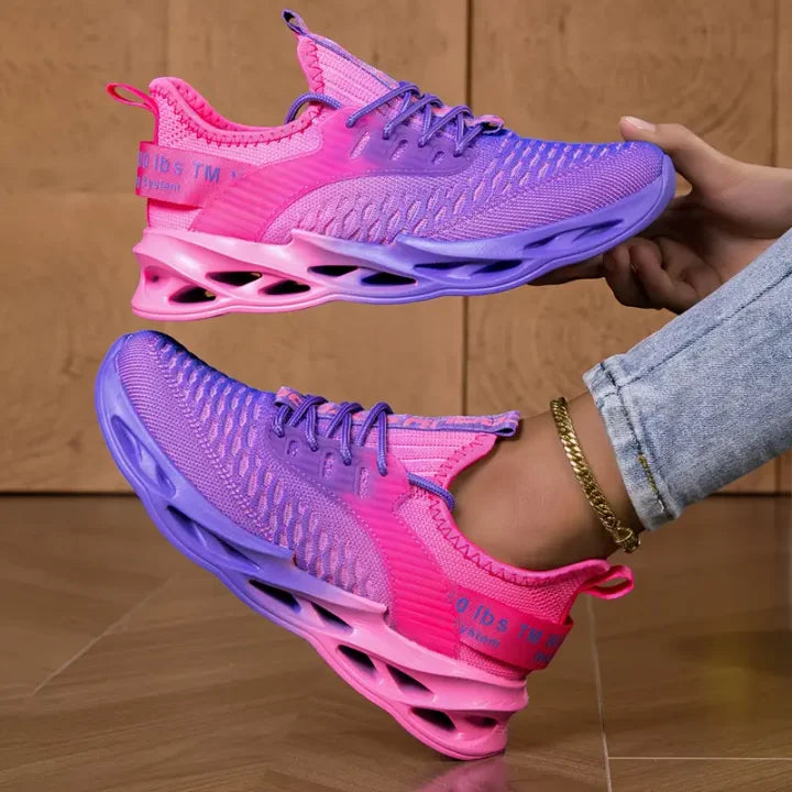 Lace Up Chunky Blade Sole Running Sneakers