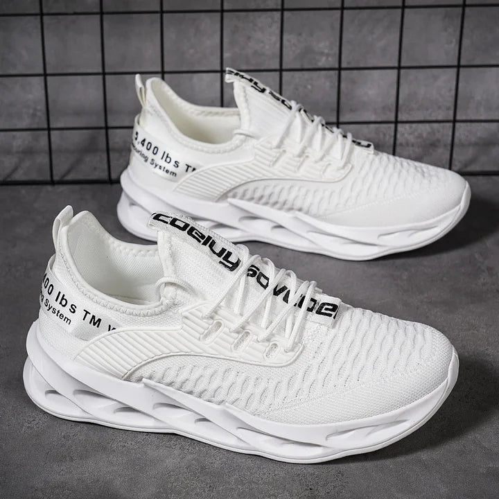 Knit Lace Up Chunky Blade Sole Running Sneakers