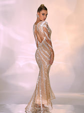 Danica Long Sleeve Embellished Maxi Dress 2