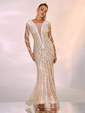 Danica Long Sleeve Embellished Maxi Dress 5