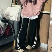 Fleece Striped Sweatpants Pants