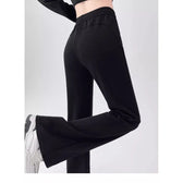 Gray High Waist Flared Sweatpants Pants