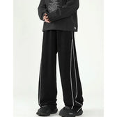 Harajuku Stripe Sweatpants Oversized Pants Black / M