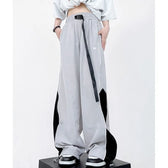 Vintage Jogging Sweatpants Wide Leg Pants white / S